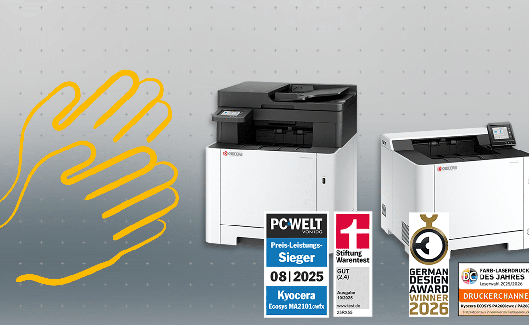 Viel­fach aus­ge­zeich­net: Warum Kyocera ECO­SYS-Dru­cker überzeugen